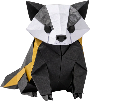 Tejón de origami, mascota del banco CONAREM