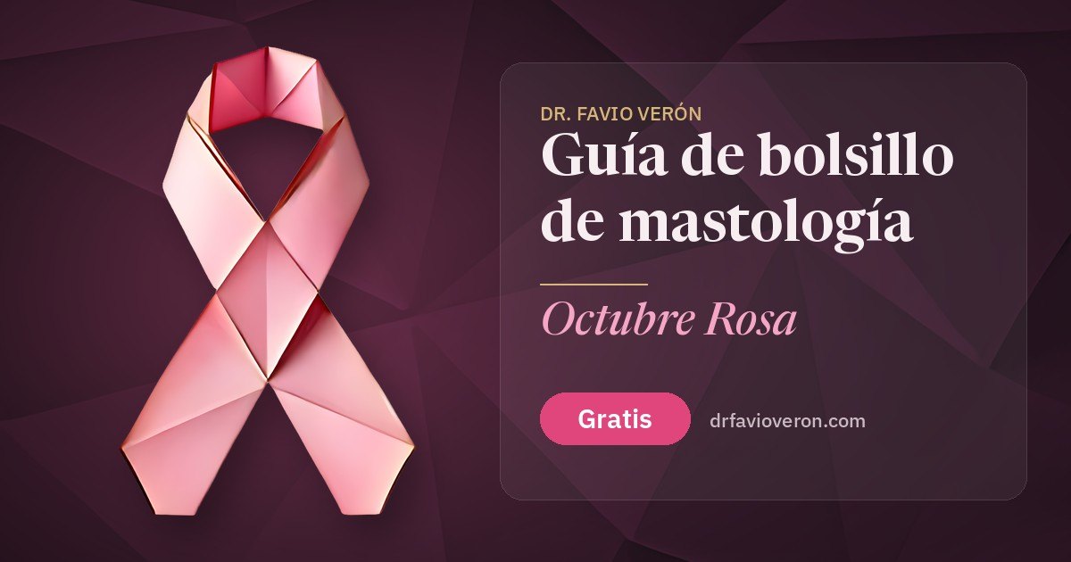 Lazo rosa de papel plegado · Guía de bolsillo de mastología